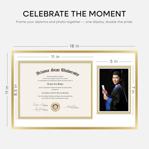11x18 Gold Diploma Frame