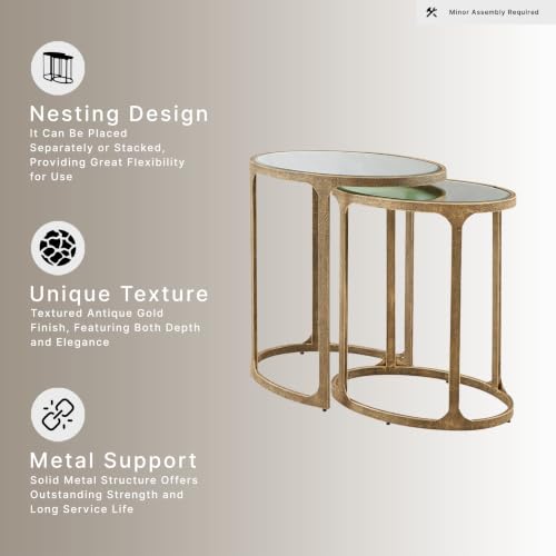 Irmaleigh Mirrored Nesting Accent Table Set of 2 (2 Count)