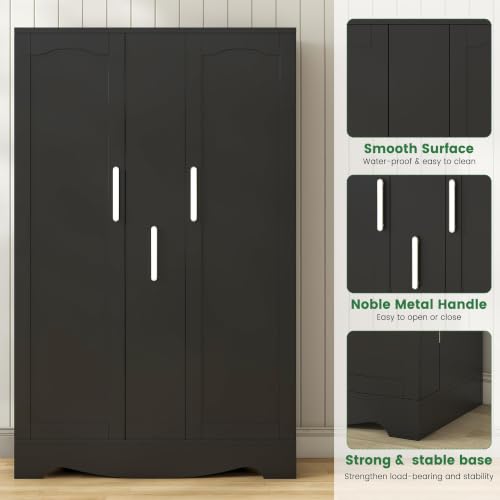47" Kitchen Pantry Cabinet with Pull Out Drawer Adjustable Shelves