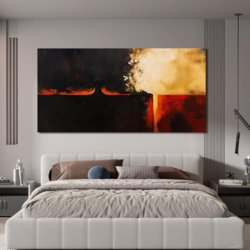 Abstract Wall Art Prints For Bedroom 24" x 48" Black Red Wall Art Decor