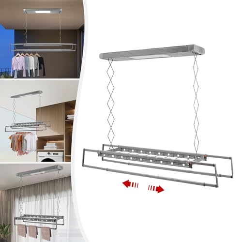 Electric Retractable Airing Rack Gray