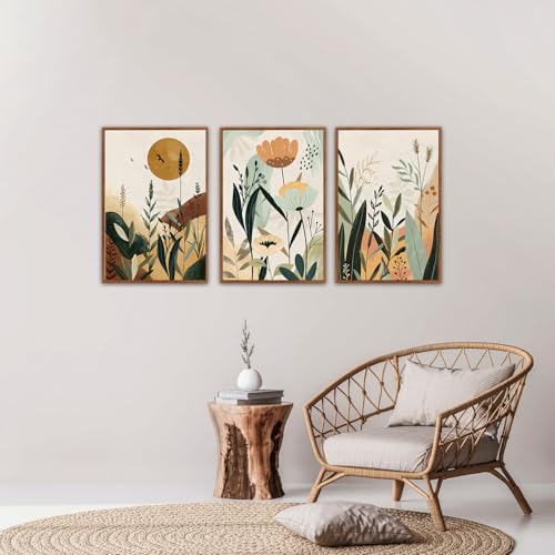 Neutral Floral Wall Art Set of 3