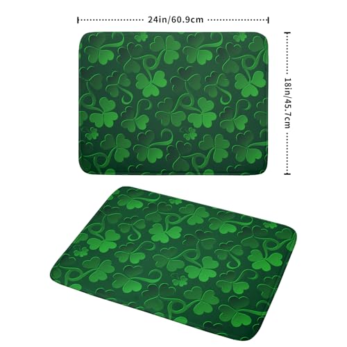St Patricks Day Dish Drying Mat for Kitchen Shamrocks Absorbent Reversible Microfiber Kitchen Countertop Protector Dishes Pad Large 18x24 inch