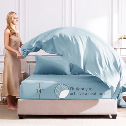 Queen Comforter Set with Sheets Light Blue