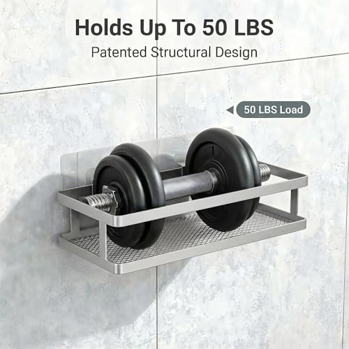 2 Pack Minimalist Shower Caddy Wall Mount (2 Count)