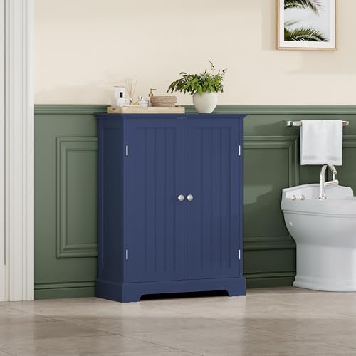 Bathroom Floor Cabinet with 2 Doors and Adjustable Shelves