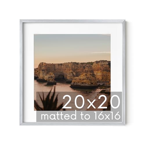20x20 Silver Metal Picture Frame Matted to 16x16