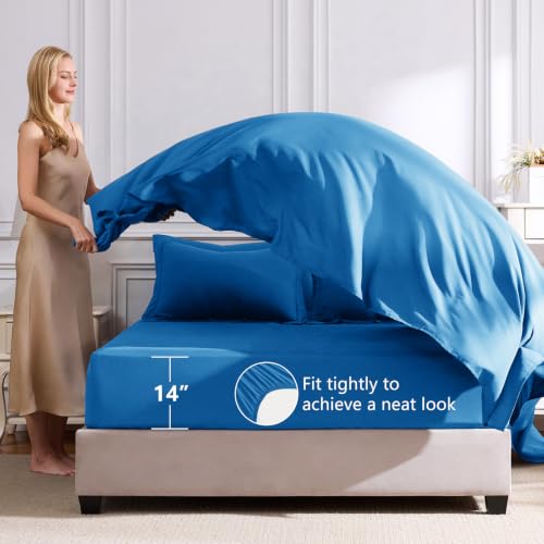 Queen Comforter Set with Sheets Royal Blue