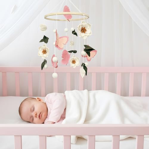 Baby Mobile for Crib Flowers and Butterflies Crib Mobile