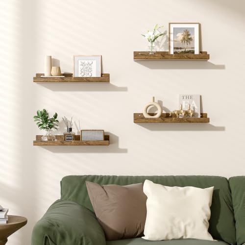 4 Pcs 15" Acrylic Shelves for Wall Decor and Display (4 Count)