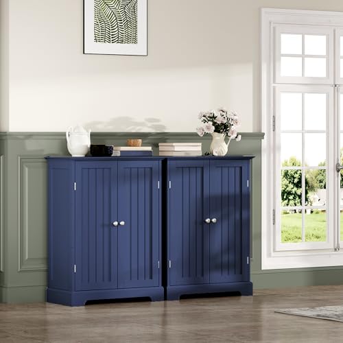 Bathroom Floor Cabinet with 2 Doors and Adjustable Shelves