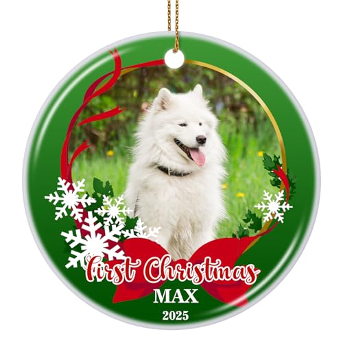Personalized Christmas Ornament 2025 Custom Pet Memorial Gifts Photo Ornament Dog Cat First Christmas Ornaments Customized Xmas Tree Decorations Keepsake Gift for Dog Lovers