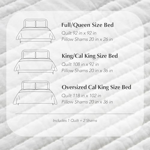 HOME 100% Cotton Modern Lines Quilt Set King Size