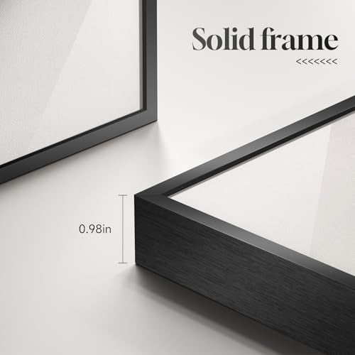 Large Framed Modern Black and White Horse Wall Art