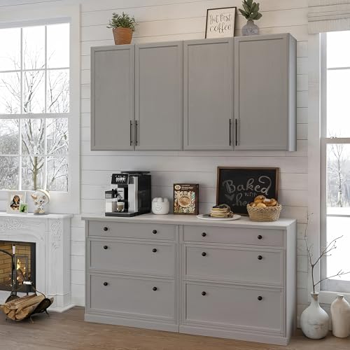 59" Wall Cabinets for Laundry Room with Adjustable Shelf (2 Count)