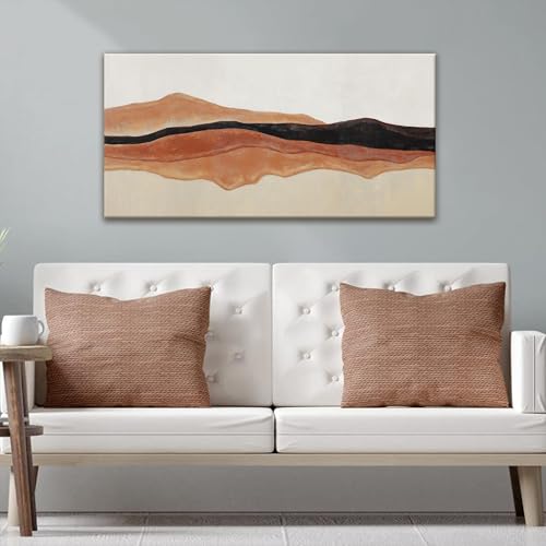 Abstract Canvas Art Wall Decor Red Brown White Wall Art 20" × 40"