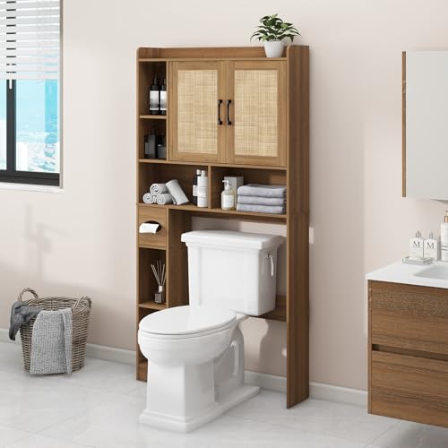 Over The Toilet Storage Cabinet with 2 Barn Doors
