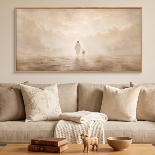 Jesus Leaves The 99 Sheep Framed Canvas Wall Art Set