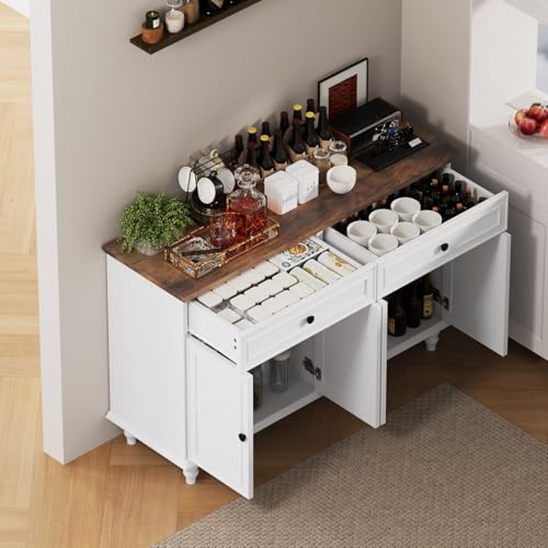 48" Farmhouse Sideboard Buffet Cabinet with 2 Drawers & 4 Doors