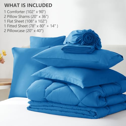 King Size Comforter Set Royal Blue