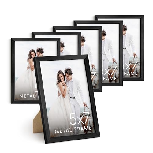 5x7 Black Metal Picture Frames (6 Count)