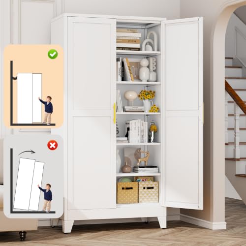 White Metal Storage Cabinet