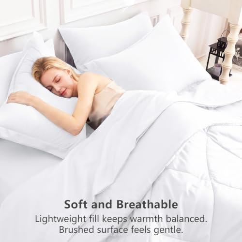 Twin XL Comforter Set with Sheets White