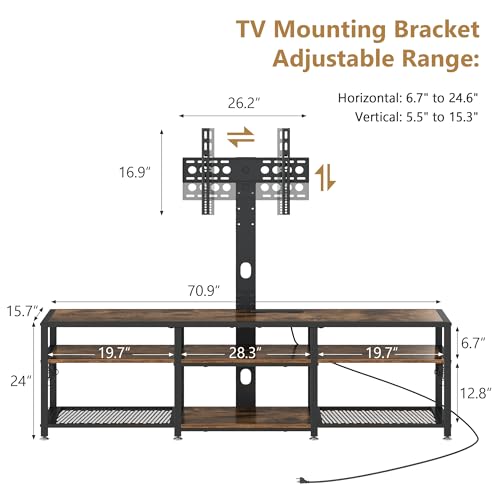 TV Stand with Mount and Power Outlets