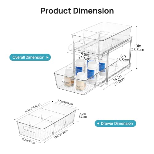 2 Pack Larger Pull Out Bathroom Under Sink Organizer (2 Count)