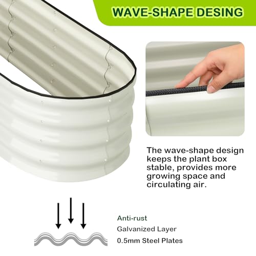 2 Pcs 4.5x2x1ft Oval Raised Garden Bed (2 Count)
