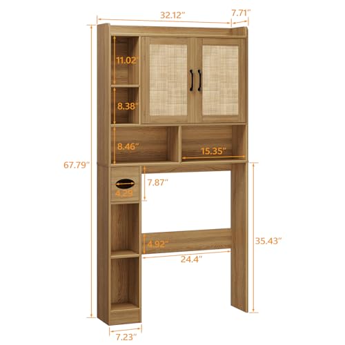 Over The Toilet Storage Cabinet with 2 Barn Doors