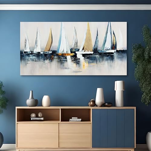 Wall Decorations Abstract Art Wall Decor Sailing Boat Wall Painting Artwork for Walls for Bedroom Living Room Decoration Home Kitchen Office 29" X 58"