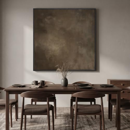 Extra Large Framed Neutral Brown Abstract Wall Art for Living Room