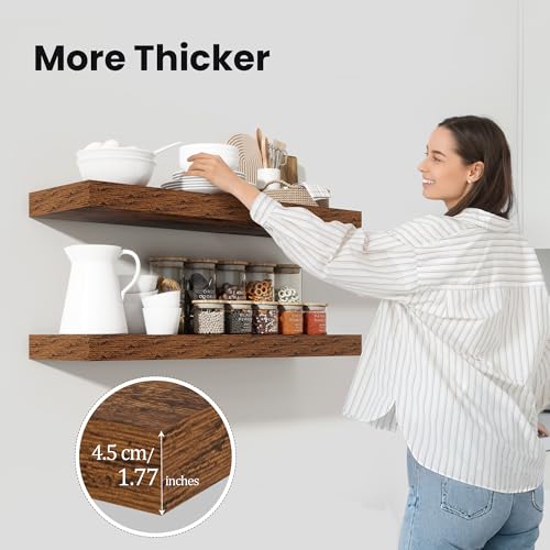 Floating Shelves 55.1" W x 10.3" D Rustic Brown Set of 1