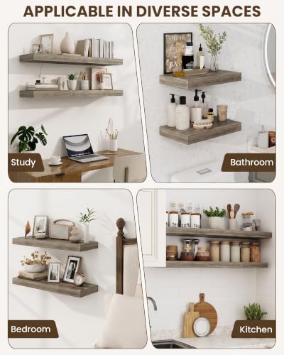 16" Floating Shelves for Wall (2 Count)