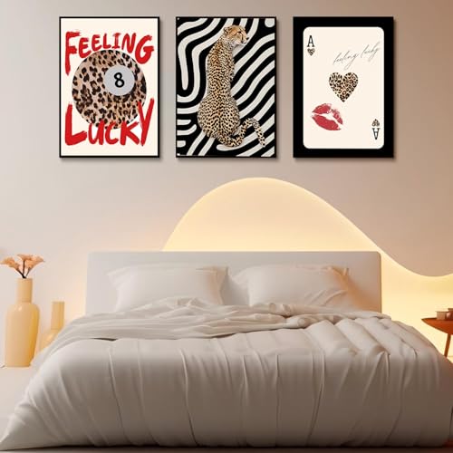 3Pcs Trendy Leopard Print Canvas Wall Art (3 Count)