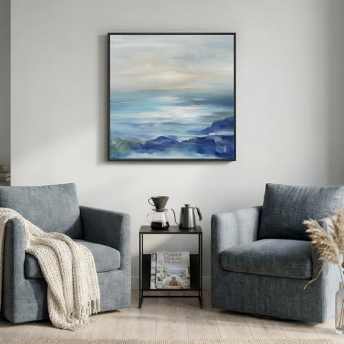 Framed Blue Abstract Wall Art Decor
