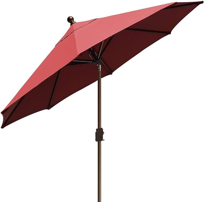 EliteShade USA 10-Year-Non-Fading 10Ft Market Umbrella Patio Umbrella Outdoor Table Umbrella with Ventilation, Burgundy
