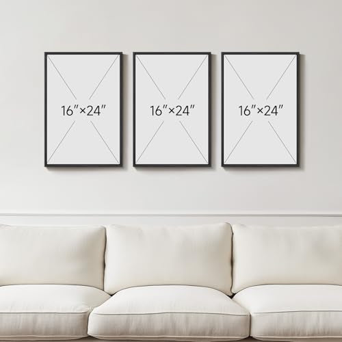 Framed Blue Green Abstract Landscape Wall Art (3 Count)
