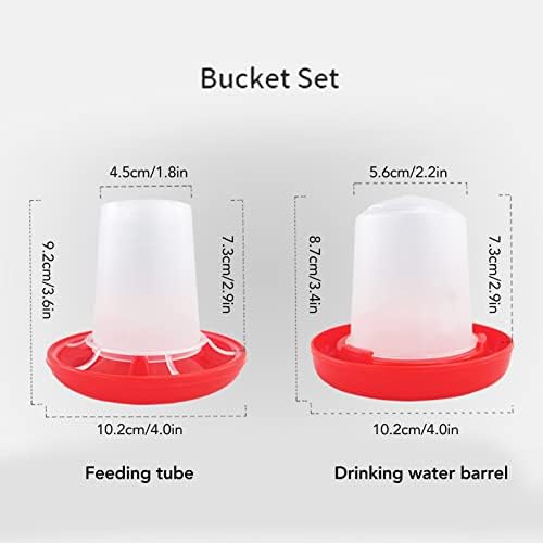 Zerodis Poultry Feeder, Chicken Feeder and Waterer Kit Rotating Sleeve Chicken Drinker Food Dispenser with Automatic Water Discharge Hollow Feeder Kit for Gardens Greenhouses