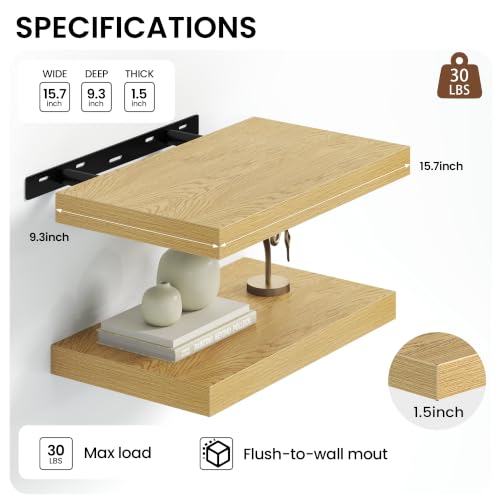 16 inchs Floating Shelves for Wall Set of 2