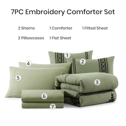 Embroidery Queen Size Comforter Set 7 Pieces Western Bed in a Bag