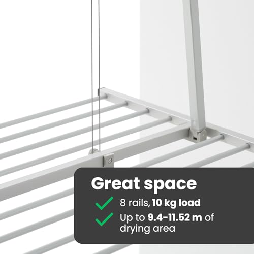 Mini, Folding, Pull Down, Ceiling Laundry Drying Rack, 50 in