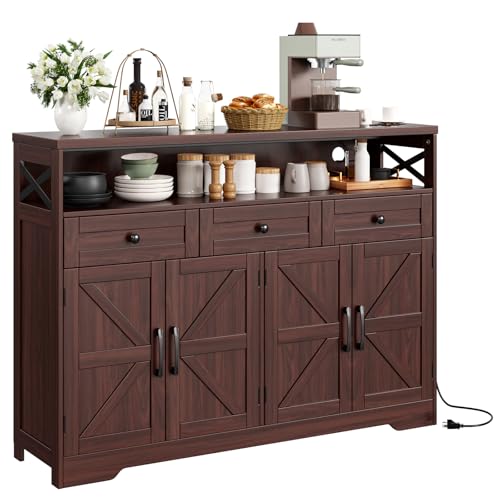 52" L Modern Farmhouse Sideboard Buffet Cabinet
