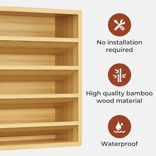 4 Tier Spice Rack Organizer for Cabinet with 28 Plastic Spice Jars