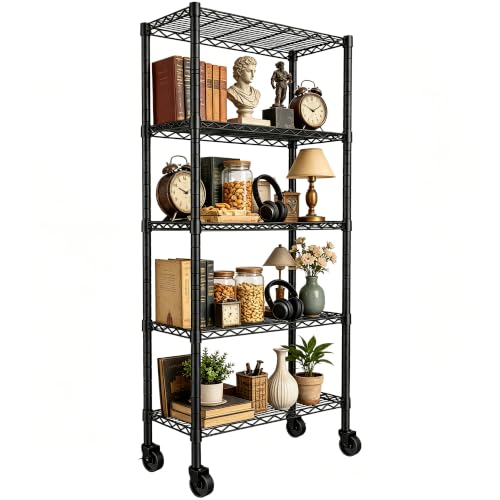 5 Wire Shelving Metal Storage Rack Adjustable Shelves