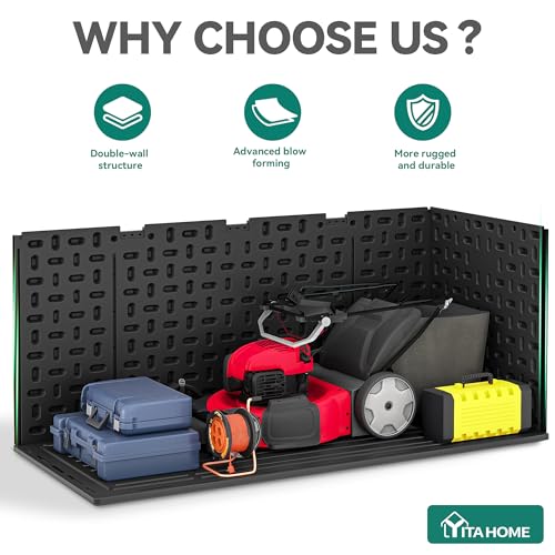260 Gallon Large Deck Box with Divider & Side Handles