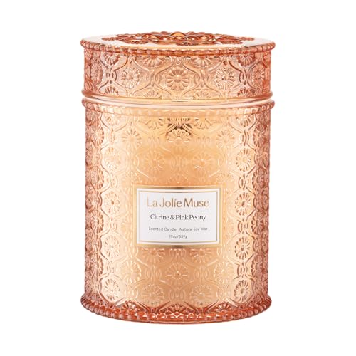 Citrine Pink Peony Scented Candles for Home