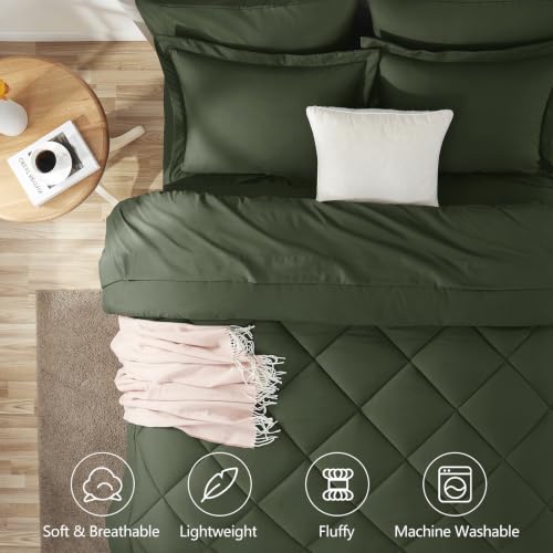 Twin XL Comforter Set Dark Green