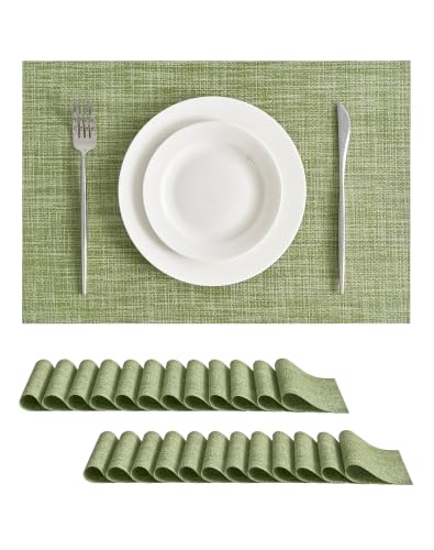 Bean Green Woven Placemats Set of 24 (24 Count)